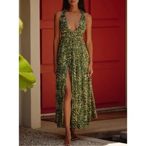 Celandine Sleeveless Plunge Midi Dress